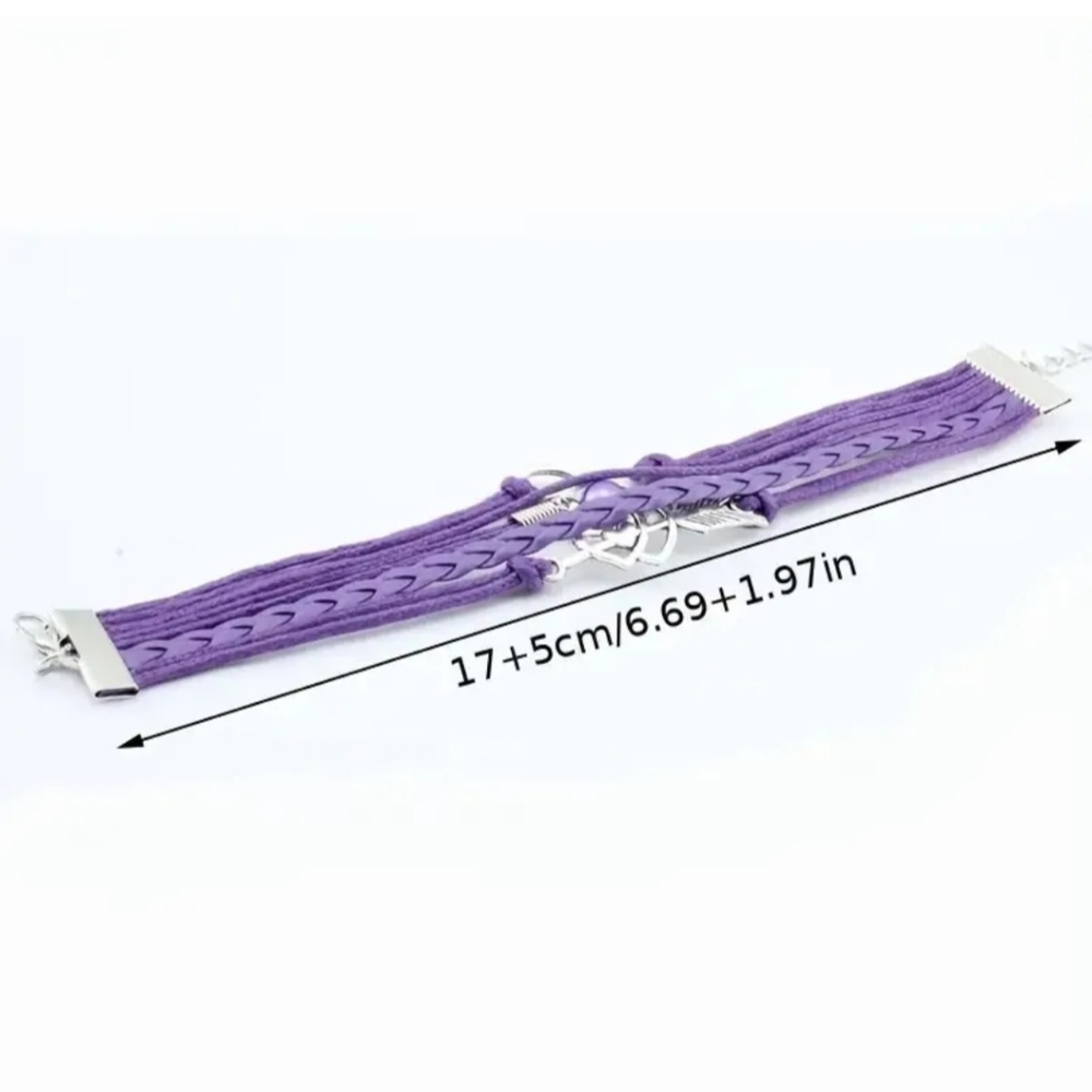 Spiderweb Layered Faux Leather Silver Spider Web Beads Black Adjustable Bracelet - Picture 6 of 6
